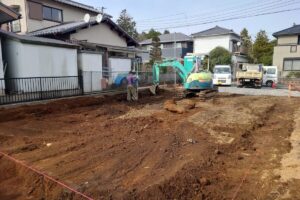 【御殿場市新築工事】基礎工事床掘り