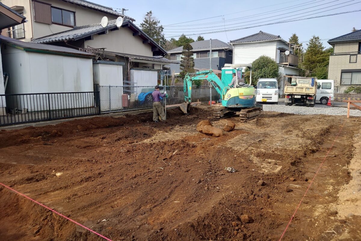 【御殿場市新築工事】基礎工事床掘り